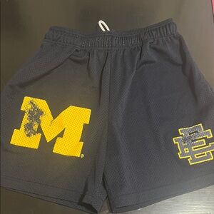 Eric Emanuel University of Michigan Men's Navy Mesh Shorts size large.